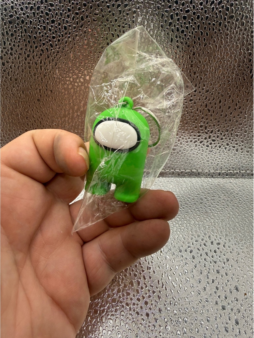 Green Among Us Crewmate Keychain Figure